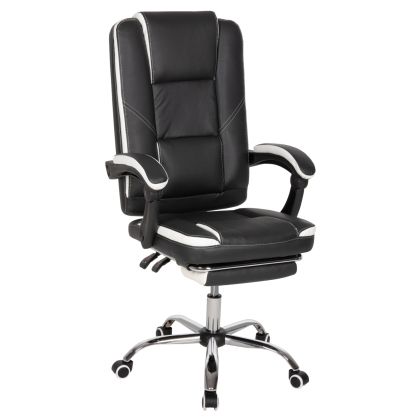 ОФИС СТОЛ SEENA HM1190.02 ЧЕРНО-БЯЛ PU-СГЪВАЕМА ПОСТАВКА ЗА КРАКА 62x65x115Hcm.