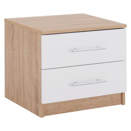 NIGHT STAND HM2220.06 SONAMA-WHITE 48x40,5x41,5 cm.