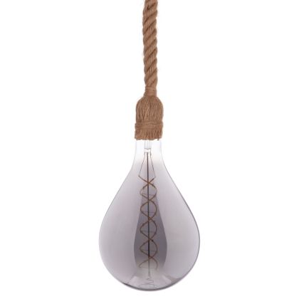 CEILING PENDANT LAMP WITH LIGHT BULB ΗΜ11928.02--ROPE 1M LONG AND 2cm THICK-E27 SOCKET