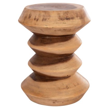 ROUND STOOL BELLOWS HM18235.11 SOLID SUAR WOOD IN NATURAL Φ35x45Hcm.