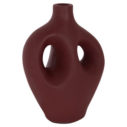 TABLE DECORATIVE VASE FLIKER HM4666.03L TERRACOTA IN MAROON RED--22.5x12x30Hcm.