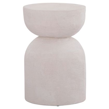 STOOL SERIES SANTORINI HM18041 POLYRESIN IN OFF WHITE Φ30.5x46Hcm.