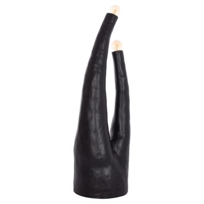 DECORATIVE FLOOR LAMP TUSKEN HM4702.01 FIBER CEMENT-BLACK 50x43x145Hcm.