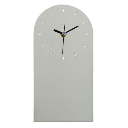 TABLE CLOCK HM4339.04 METAL IN LIGHT GREY COLOR 12X24.5H cm.