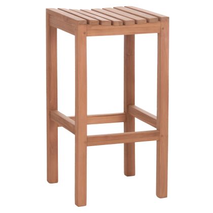 BAR STOOL NIKOL HM18109 TEAK WOOD IN NATURAL COLOR 40x40x77Hcm.