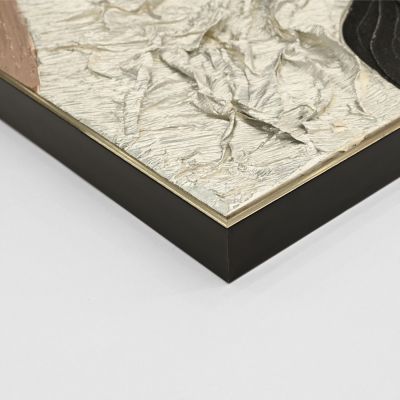 WALL PAINTING ABSTRACT (SQUARE) HM4553.01 BEIGE PS FRAME-CANVAS-HANDMADE 82x4.5x82Hcm.