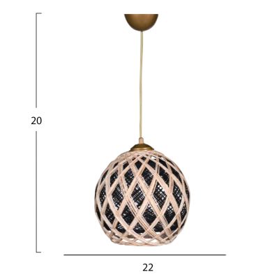 ВИСУЛКА ЗА ТАВАН ВЪТРЕШНО - БЕЖОВО И ЧЕРНО ВЪЖЕ 22x18x20Y εκ.HM7644.01