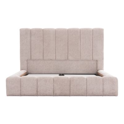 BED WITH STORAGE SPACE REMO HM719.10 TEDDY FABRIC IN BEIGE-FOR MATTRESS 160x200cm.