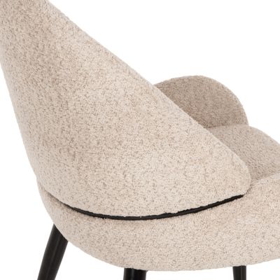 ВЪТРЕШЕН ТРАПЕЗЕН КОМПЛЕКТ 7БР POSE HM21046 МАСА С КЕРАМИЧЕН ПЛОТ- 6 СТОЛОВА В ЦВЯТ ЕКРЮ