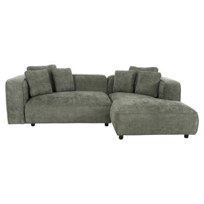 CORNER SOFA 3-SEATER GRACE HM3280.05R GREEN FABRIC 252x105-160x70-90Hcm.