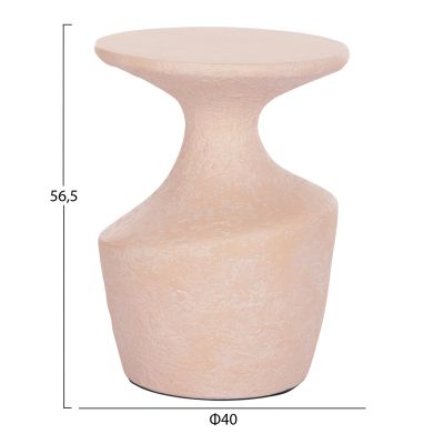 SIDE TABLES 2PCS REBON HM21137.04 FIBER CEMENT IN PEACH COLOR Φ40 & Φ27.5 cm.