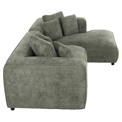 CORNER SOFA 3-SEATER GRACE HM3280.05R GREEN FABRIC 252x105-160x70-90Hcm.