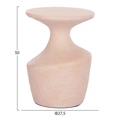 SIDE TABLES 2PCS REBON HM21137.04 FIBER CEMENT IN PEACH COLOR Φ40 & Φ27.5 cm.