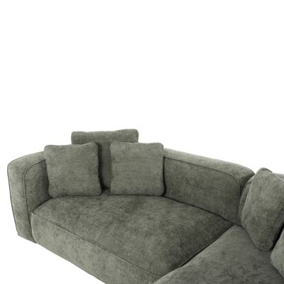 CORNER SOFA 3-SEATER GRACE HM3280.05R GREEN FABRIC 252x105-160x70-90Hcm.