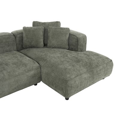 CORNER SOFA 3-SEATER GRACE HM3280.05R GREEN FABRIC 252x105-160x70-90Hcm.