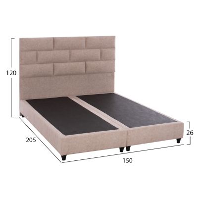 HM644.22 легло SOLEDAD, бежов плат тип набук, 150x200