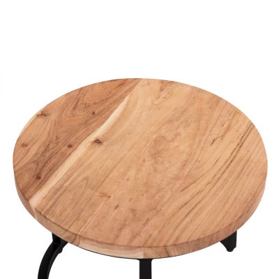 NESTING TABLES 3pcs OBI HM9255.21 ACACIA WOOD- METAL BLACK LEGS Φ77.5x47.5Hcm.