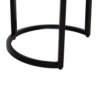 NESTING TABLES 3pcs OBI HM9255.21 ACACIA WOOD- METAL BLACK LEGS Φ77.5x47.5Hcm.