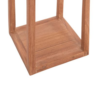 DECORATIVE TABLE LANTERN FOR CANDLES FENT HM4582 TEAK WOOD IN NATURAL 20x20x50-80Hcm.