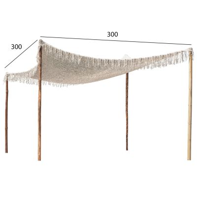 MACRAME SUNSHADE HM5780, BEIGE COLOR, 300X300CM