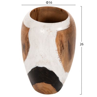 TABLE DECOR VASE MADE OF TEAK WOOD 16x16x26Hcm.HM7728