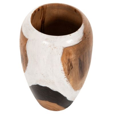 TABLE DECOR VASE MADE OF TEAK WOOD 16x16x26Hcm.HM7728