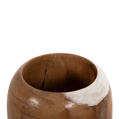 TABLE DECOR VASE MADE OF TEAK WOOD 16x16x26Hcm.HM7728