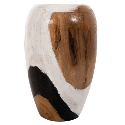 TABLE DECOR VASE MADE OF TEAK WOOD 16x16x26Hcm.HM7728