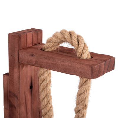 WALL SCONCE BARN HM4469 WOODEN BASE-HEMP ROPE [Ε27] 7x20x29Hcm.