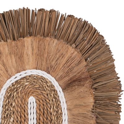 WALL DECOR WITH ABACA FIBERS AND ROPE IN NATURAL COLOR 32X58X8cm.HM7791