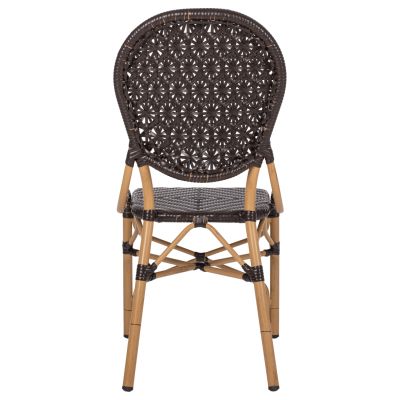 СТОЛ АЛУМИНИЕВ ВИД НА БАМБУК И PE РАТАН В КАФЯВО HM5925.01 47x58x95Hcm.