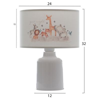 TABLE LAMP BALOO HM7577.06 KID'S ROOM FABRIC CYLINDRICAL "CAP" Φ24x32H