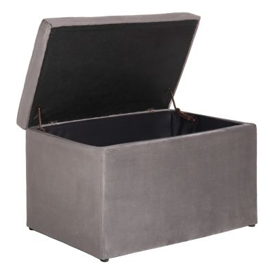 ТАБУРЕТКА С МЯСТО ЗА СЪХРАНЕНИЕ ПЪНК HM279.11 СИВО КАДИФЕ 90x50x50Hcm.