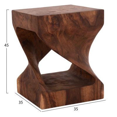 STOOL GEBO HM9754.21 SQUARE--SUAR WOOD IN DARK NATURAL 35x35x45Hcm.