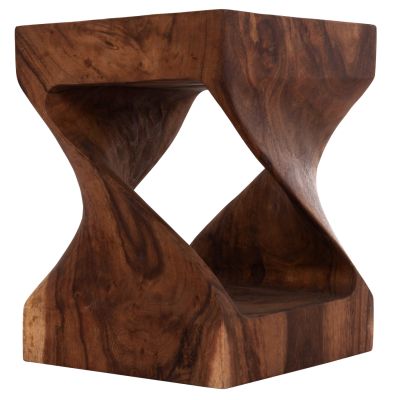STOOL GEBO HM9754.21 SQUARE--SUAR WOOD IN DARK NATURAL 35x35x45Hcm.