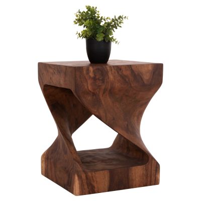 STOOL GEBO HM9754.21 SQUARE--SUAR WOOD IN DARK NATURAL 35x35x45Hcm.