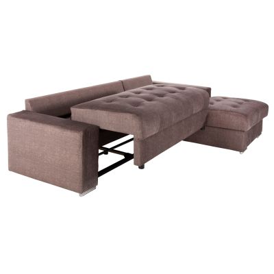 CORNER SOFA-BED WITH STORAGE SPACE CLANCY HM3281.03R BROWN FABRIC 308x181x92Hcm.