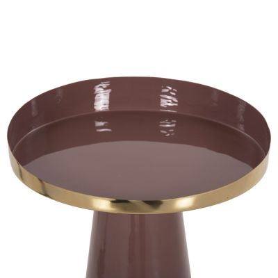 SIDE TABLE LATUR HM4250.06 METAL IN BROWNISH RED-GOLD Φ30,5x39-42Hcm.