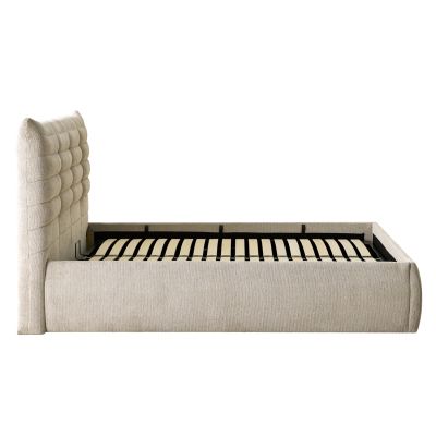 DOUBLE BED SANDRA HM732.03 BEIGE FABRIC & STORAGE SPACE--FOR MATTRESS 160x200cm.