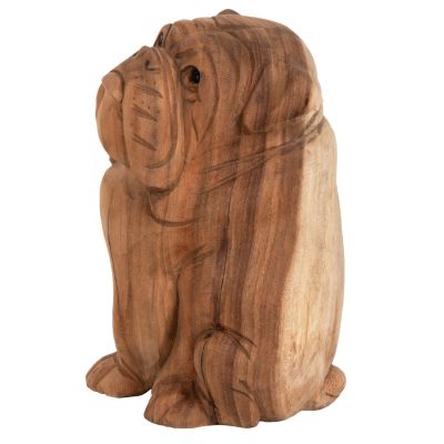 FLOOR DECORATION HM7926 DOZER BULLDOG SUAR WOOD IN NATURAL COLOR 20x17x30Ηcm.