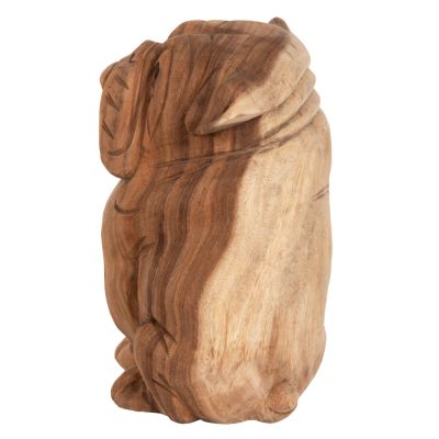 FLOOR DECORATION HM7926 DOZER BULLDOG SUAR WOOD IN NATURAL COLOR 20x17x30Ηcm.