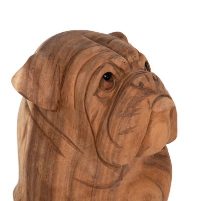 FLOOR DECORATION HM7926 DOZER BULLDOG SUAR WOOD IN NATURAL COLOR 20x17x30Ηcm.