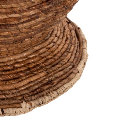 ДЕКОРАТИВНА ПОДОВА ВАЗА HM7865 БАНАНОВА ВЛАКНА РУШ-ПАТЪК В КАФЯВ ЦВЯТ Φ35x104Hcm.