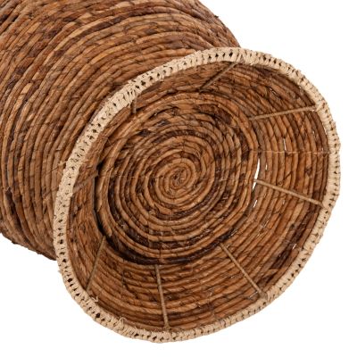 ДЕКОРАТИВНА ПОДОВА ВАЗА HM7865 БАНАНОВА ВЛАКНА РУШ-ПАТЪК В КАФЯВ ЦВЯТ Φ35x104Hcm.