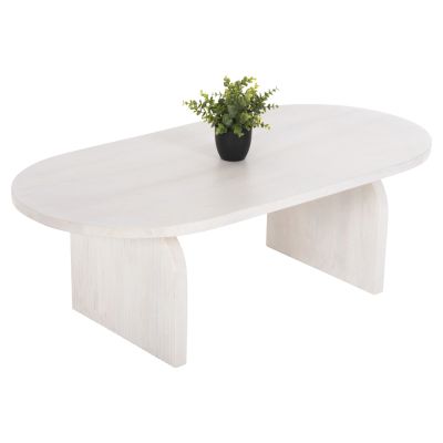 ХОЛНА МАСА ОВАЛНА HONKY HM9691 МАНГОВО ДЪРВО МАСИВ В БЯЛО 120x60x40Hcm.