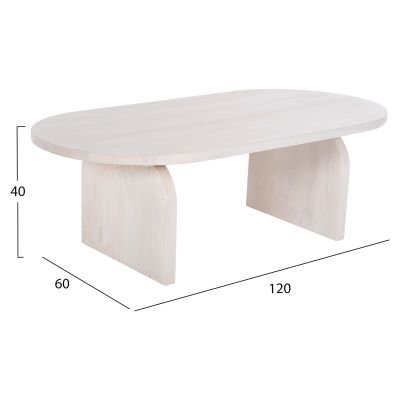 ХОЛНА МАСА ОВАЛНА HONKY HM9691 МАНГОВО ДЪРВО МАСИВ В БЯЛО 120x60x40Hcm.
