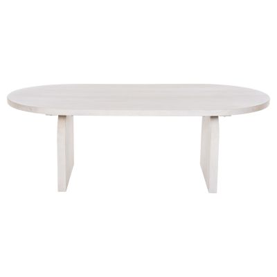ХОЛНА МАСА ОВАЛНА HONKY HM9691 МАНГОВО ДЪРВО МАСИВ В БЯЛО 120x60x40Hcm.