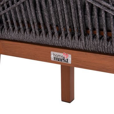 DINING ARMCHAIR HOWARD HM5543.11 BROWN ALUMINUM--ROPE & CUSHION GREY 57.5x62x84Hcm.