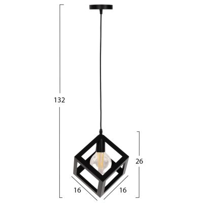 ПАНЕЛЕН ЛАМПА HM4192 ЧЕРЕН МЕТАЛЕН КУБ 16x16x132Hcm.
