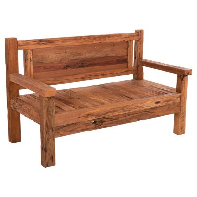 BENCH 3-SEATER THREEWAY HM9454.01 RECYCLED MIX WOOD 159.5x80x100Hcm.